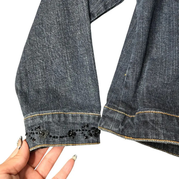 Venezia Dark Denim Beaded Jacket 18/20 - Picture 2 of 9